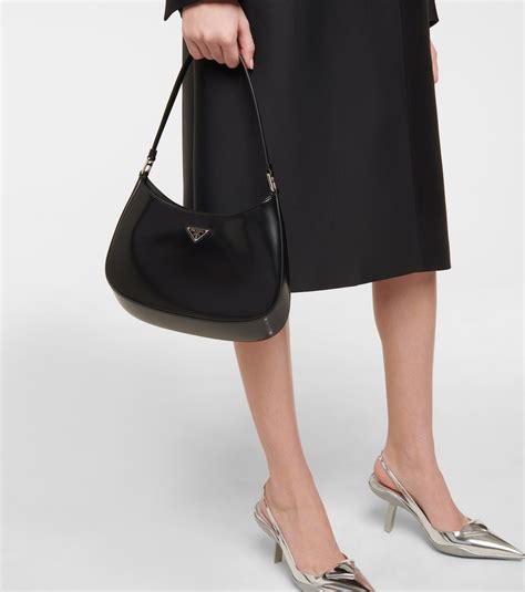 prada cleo mytheresa|Cleo Small leather shoulder bag in black .